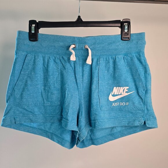 Nike Athletic Blue Shorts, Pockets, Light Weight, Slubbed Gym Running Casual M - Picture 1 of 3